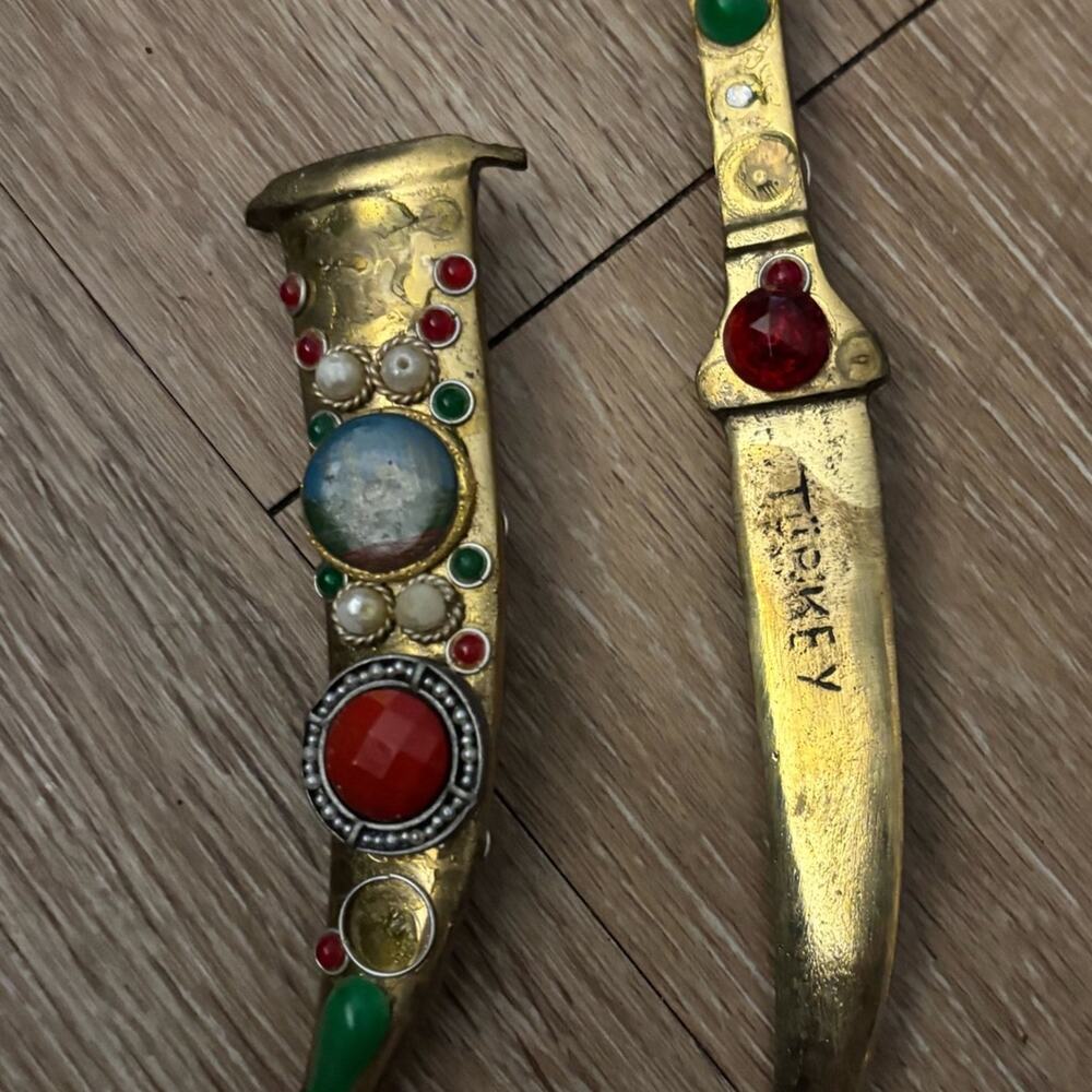 Vintage souvenir knife letter opener with sheath box c